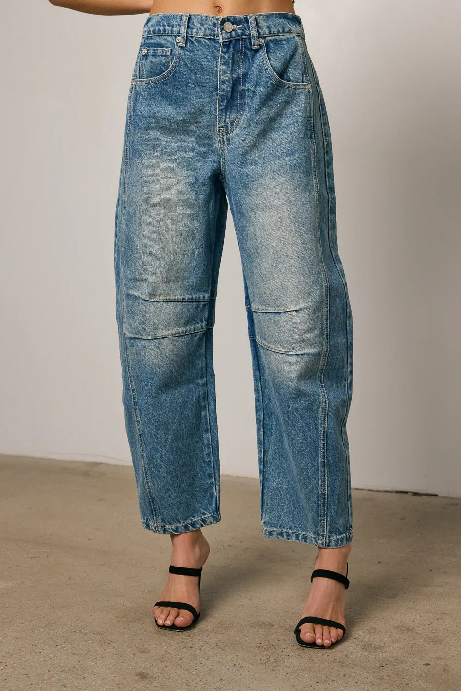 Lisette Barrel Jean in Medium Wash FINAL SALE