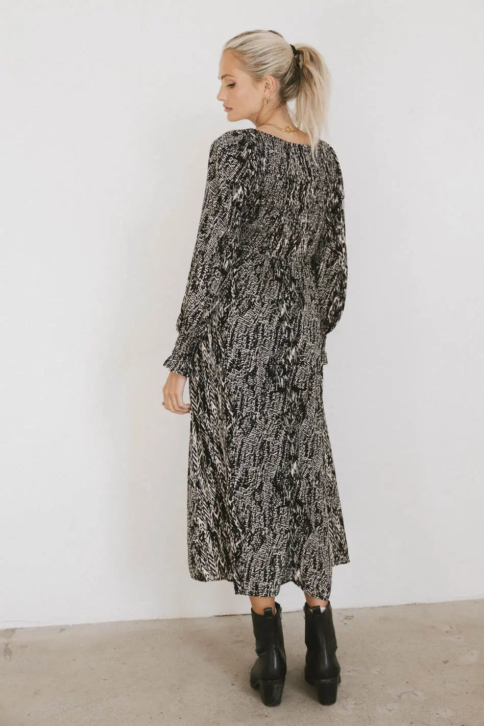 Justice Abstract Midi Dress in Black FINAL SALE