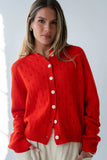 Kareena Knit Cardigan in Red