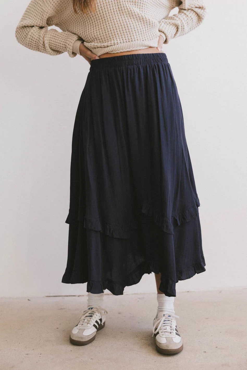 Franky Midi Skirt in Navy FINAL SALE