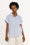 Topanga Striped Button Up in Blue FINAL SALE