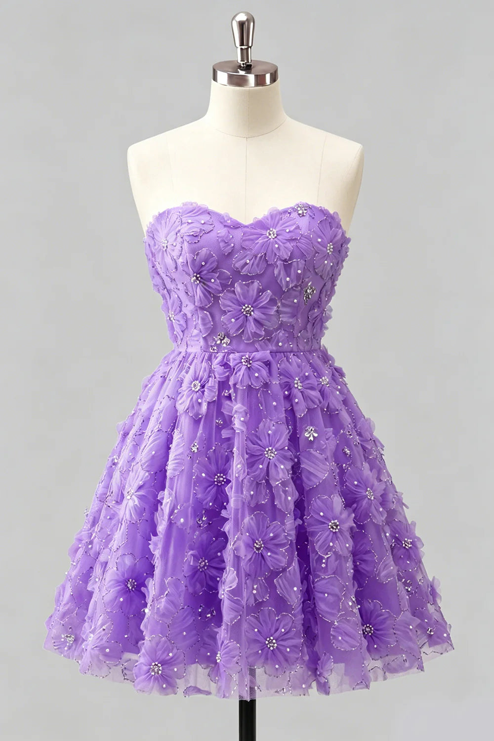 Sage Beaded Strapless A Line Short Homecoming Dress