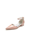 Black Low Heeled Shoes with Metal Strap