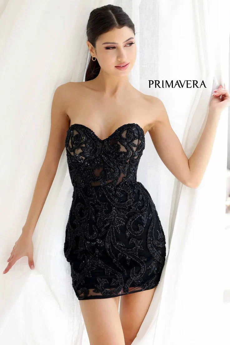 4227 Primavera Corset Beaded Mini Dress