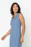 Noah Midi Dress in Blue