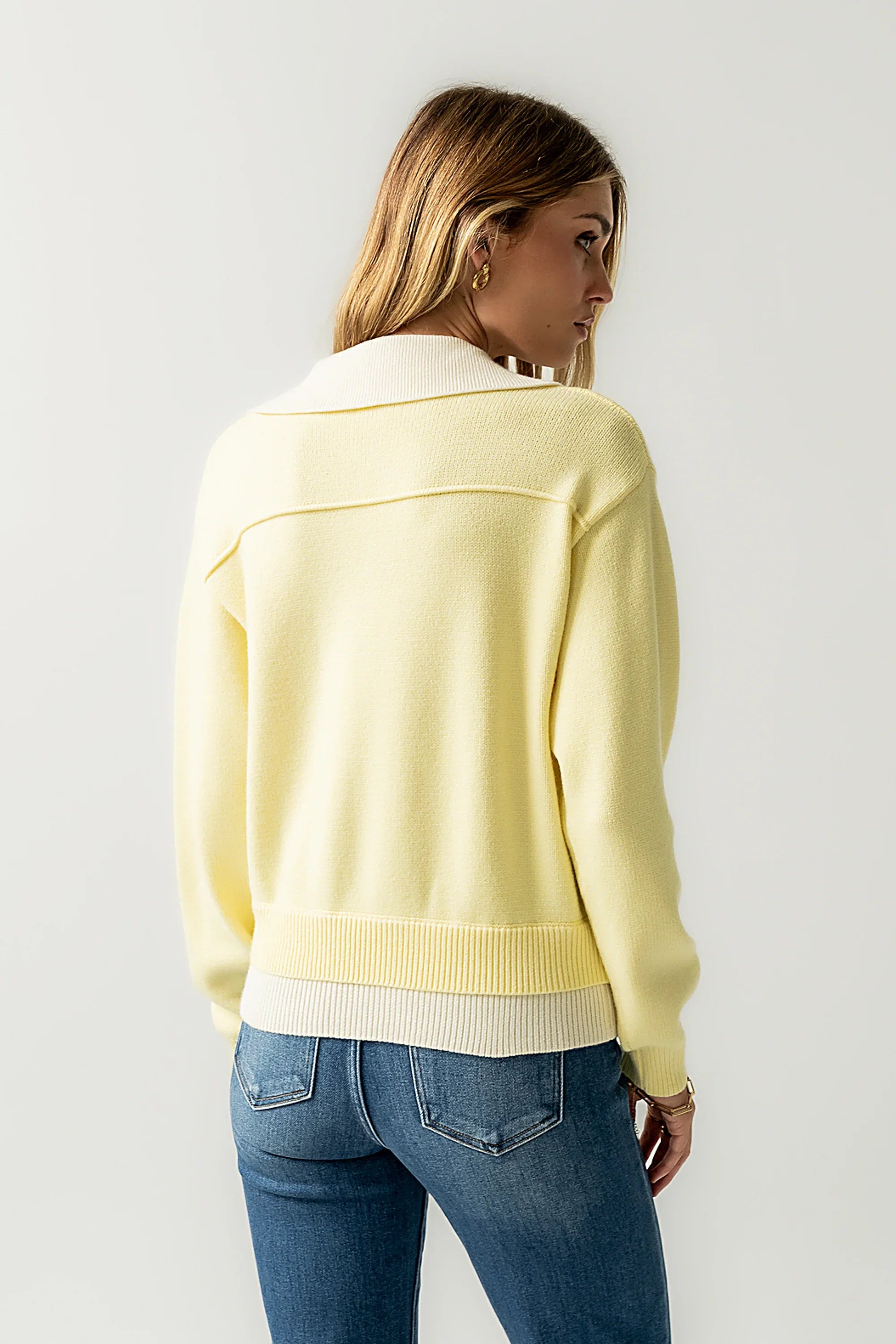 Pattie Collared Sweater in Yellow