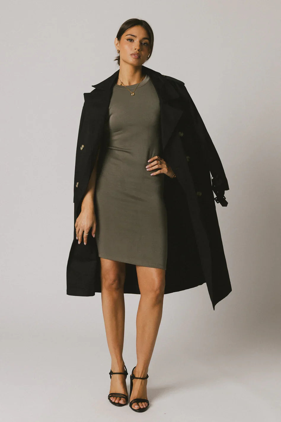 Lauren Tee Shirt Mini Dress in Olive FINAL SALE
