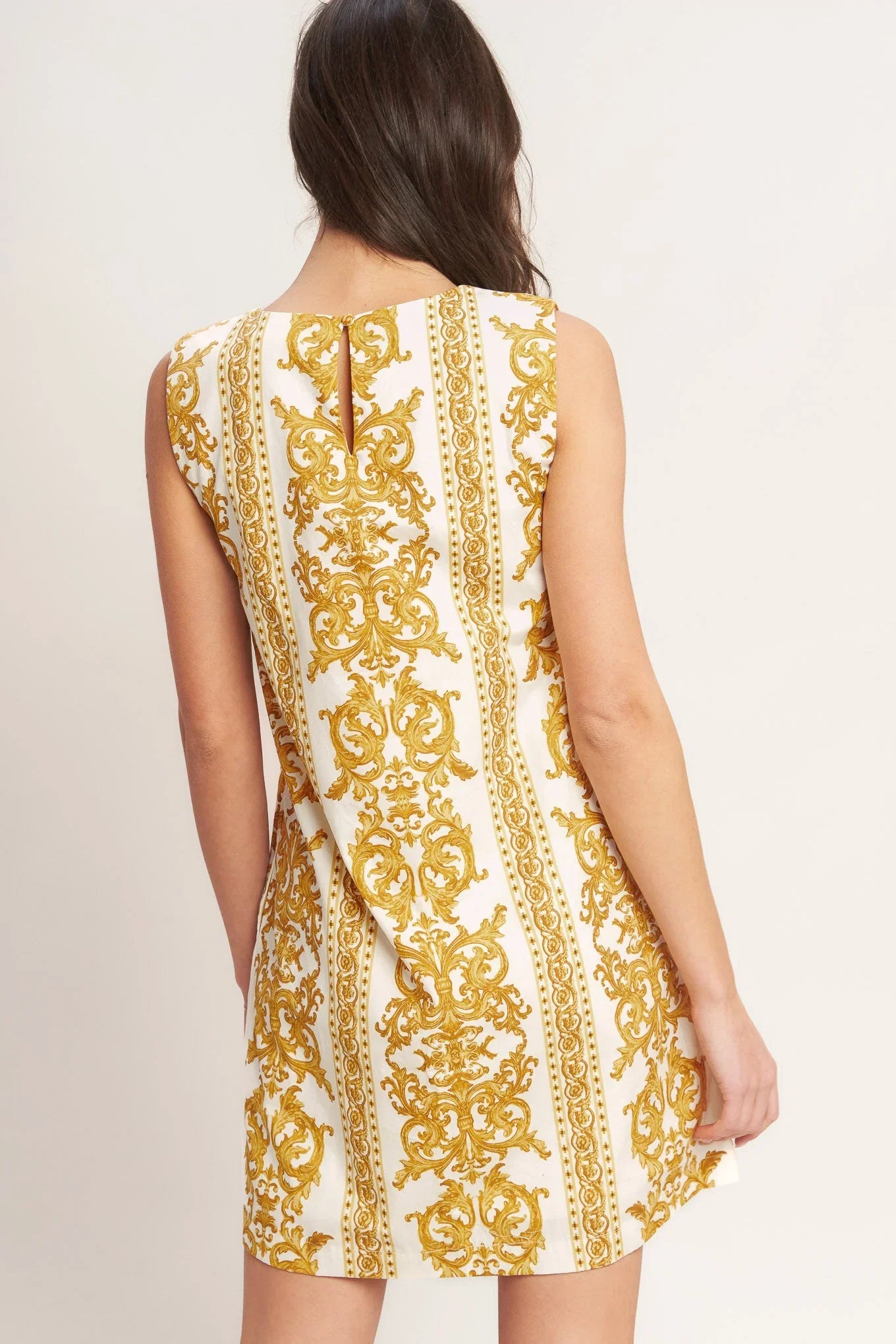 CITY GIRL WITH EDGE YELLOW MINI SHIFT DRESS
