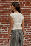 Taylor Ruffle Blouse in Natural FINAL SALE