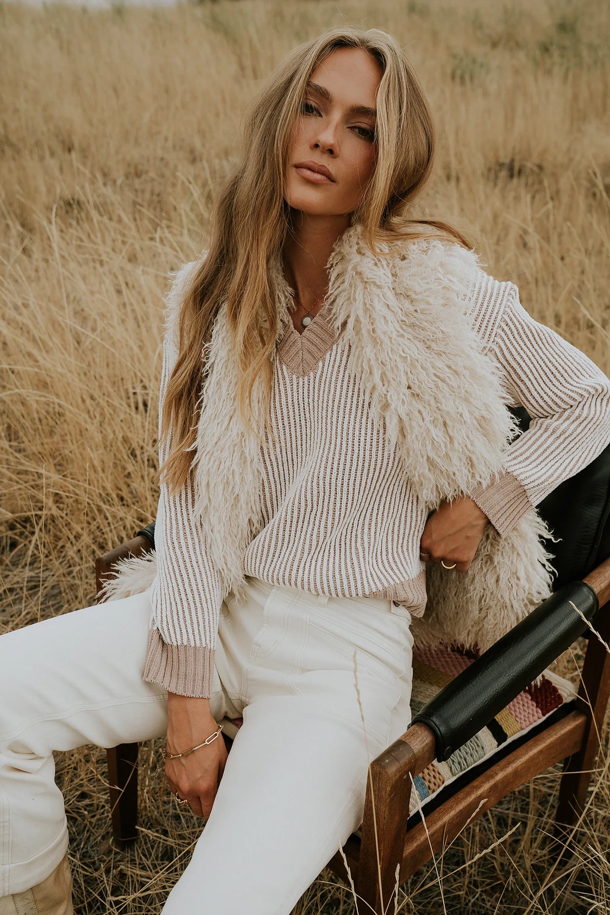 Glinda Knit Sweater in Brown FINAL SALE