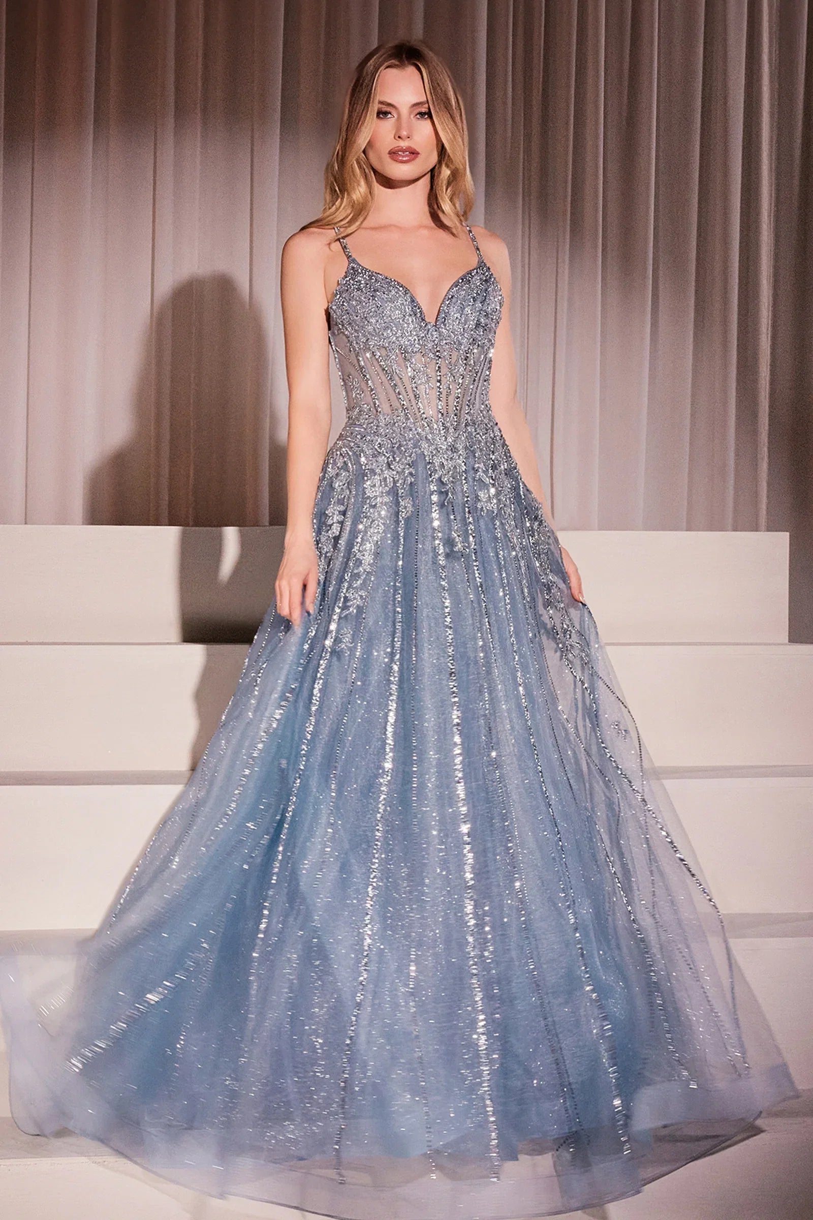 Wynter Gown Crystal Embellished A Line Tulle Dress