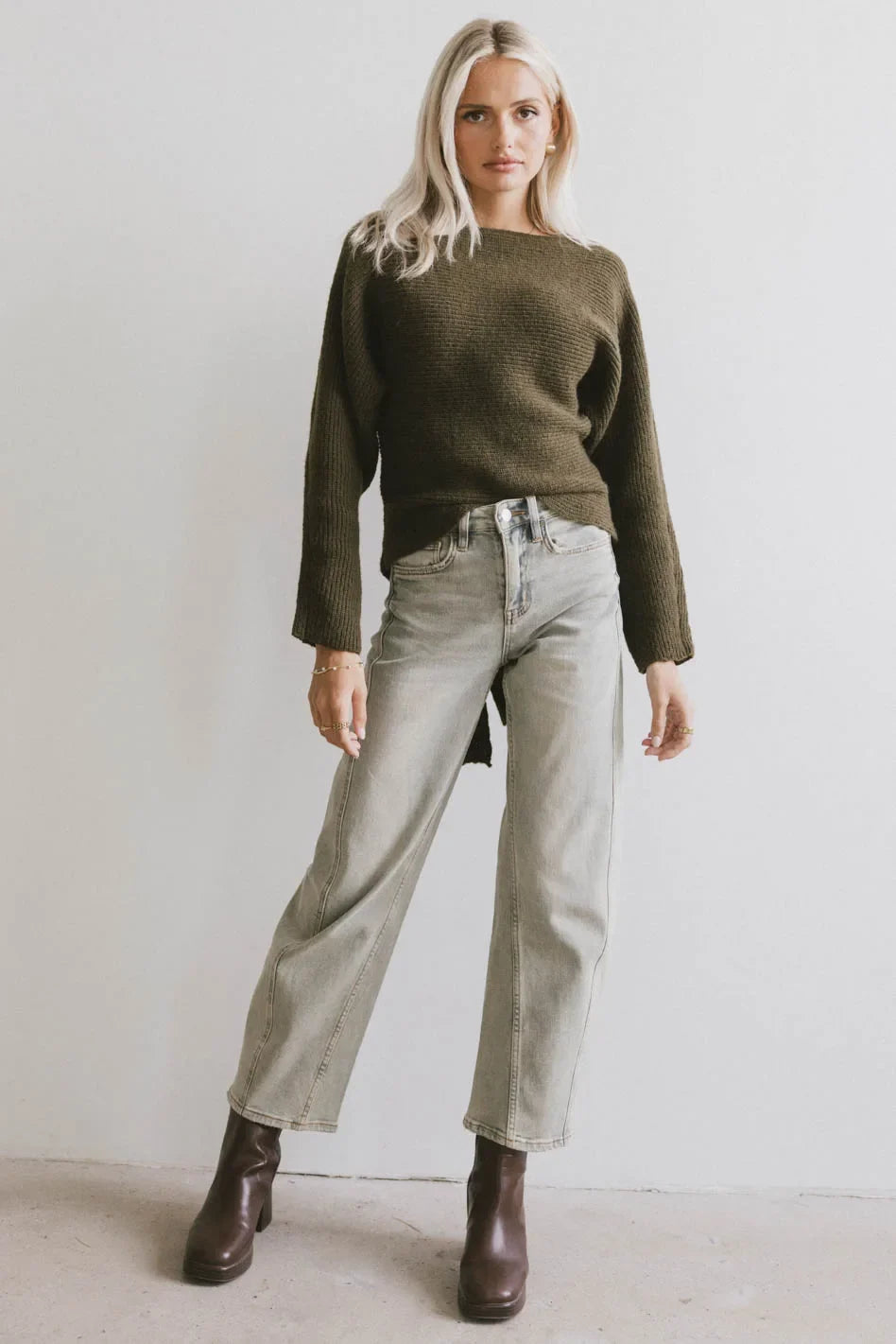 Azura Knit Sweater in Green FINAL SALE