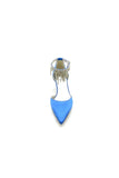 Pointed Toe Ankle Strap Party Shoes with Rhinestone
