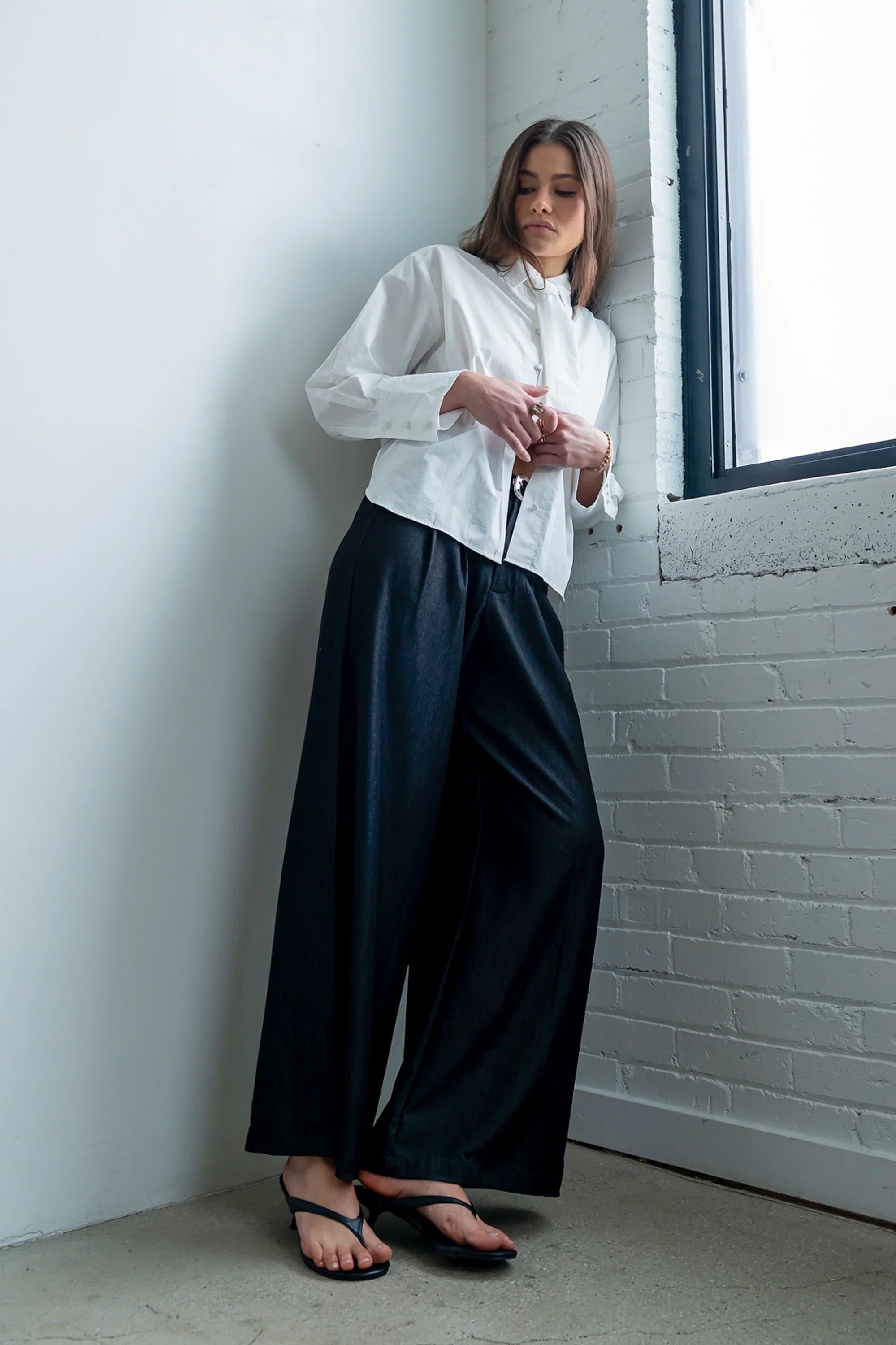 Joey Pleated Pants in Black