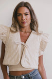 Damaris Embroidered Vest in Ecru FINAL SALE
