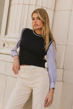 Montie Striped Sweater Top in Navy FINAL SALE