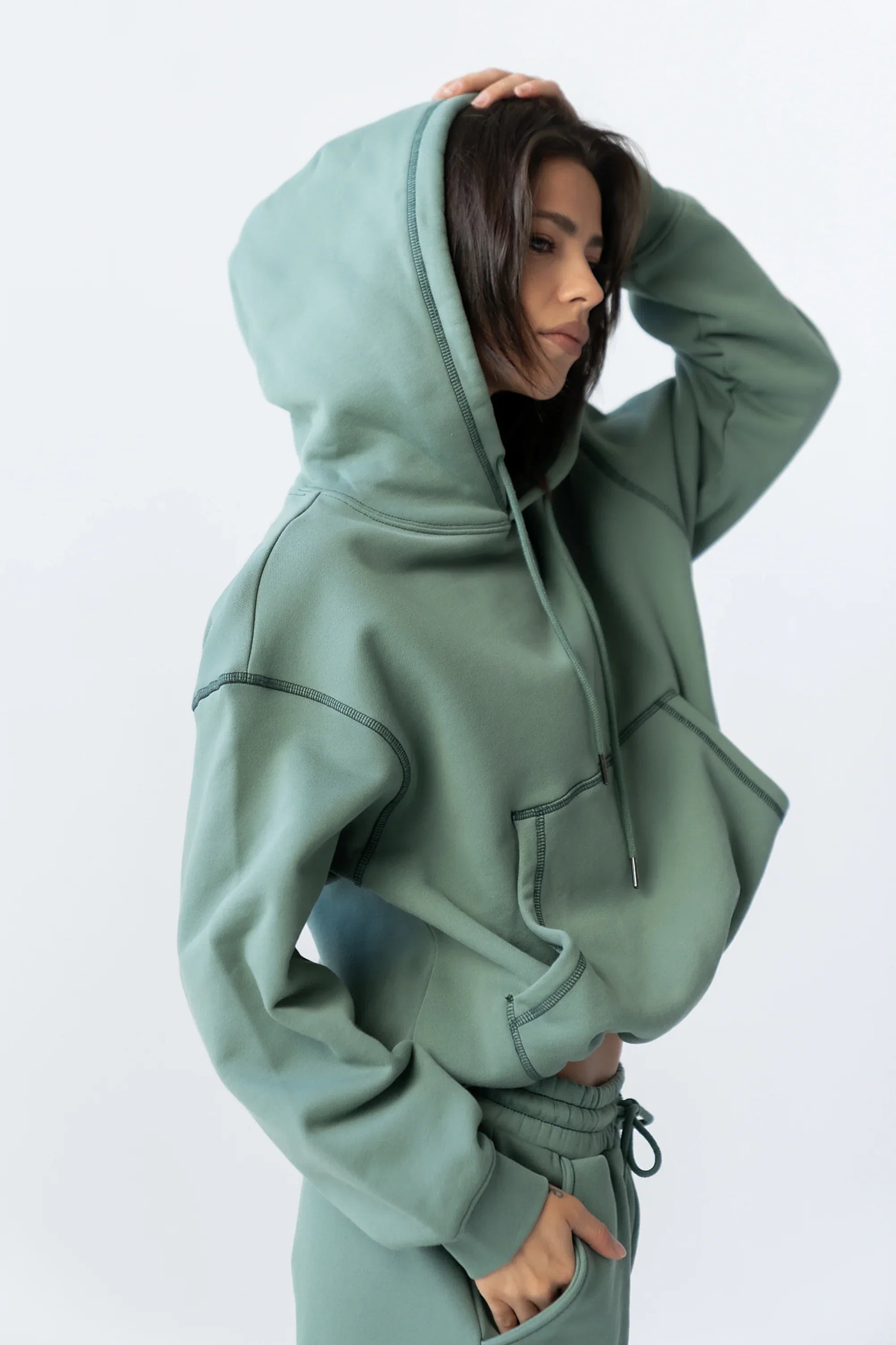 Mozie Contrast Sweatshirt in Teal