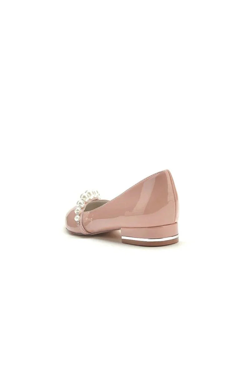 Black High Heels with Pearl and Rhinestone Embellishments
