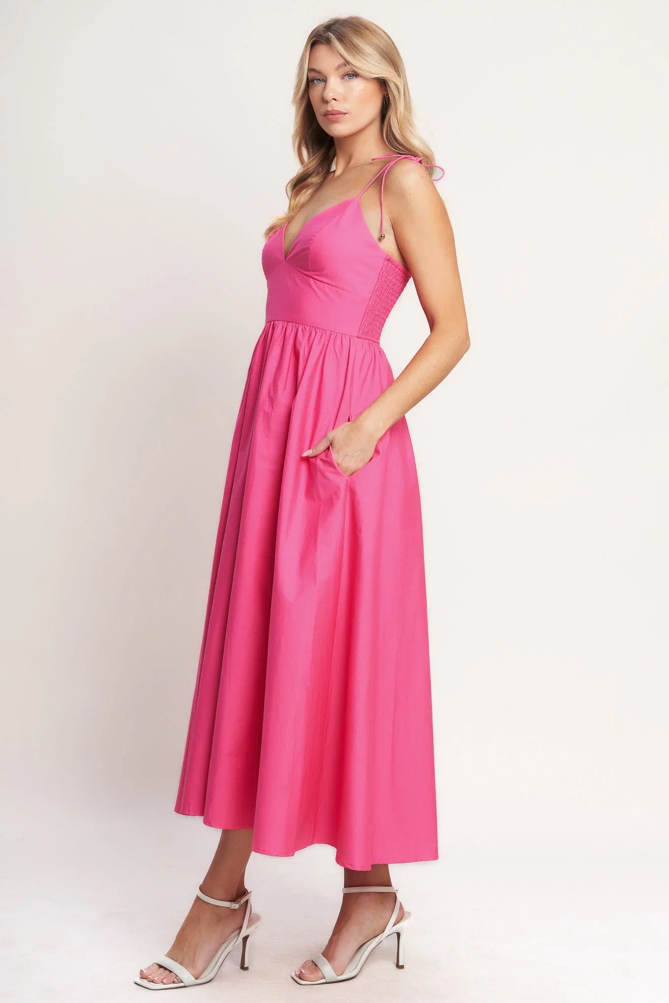 PRETTY IN PINK MIDI DRESS