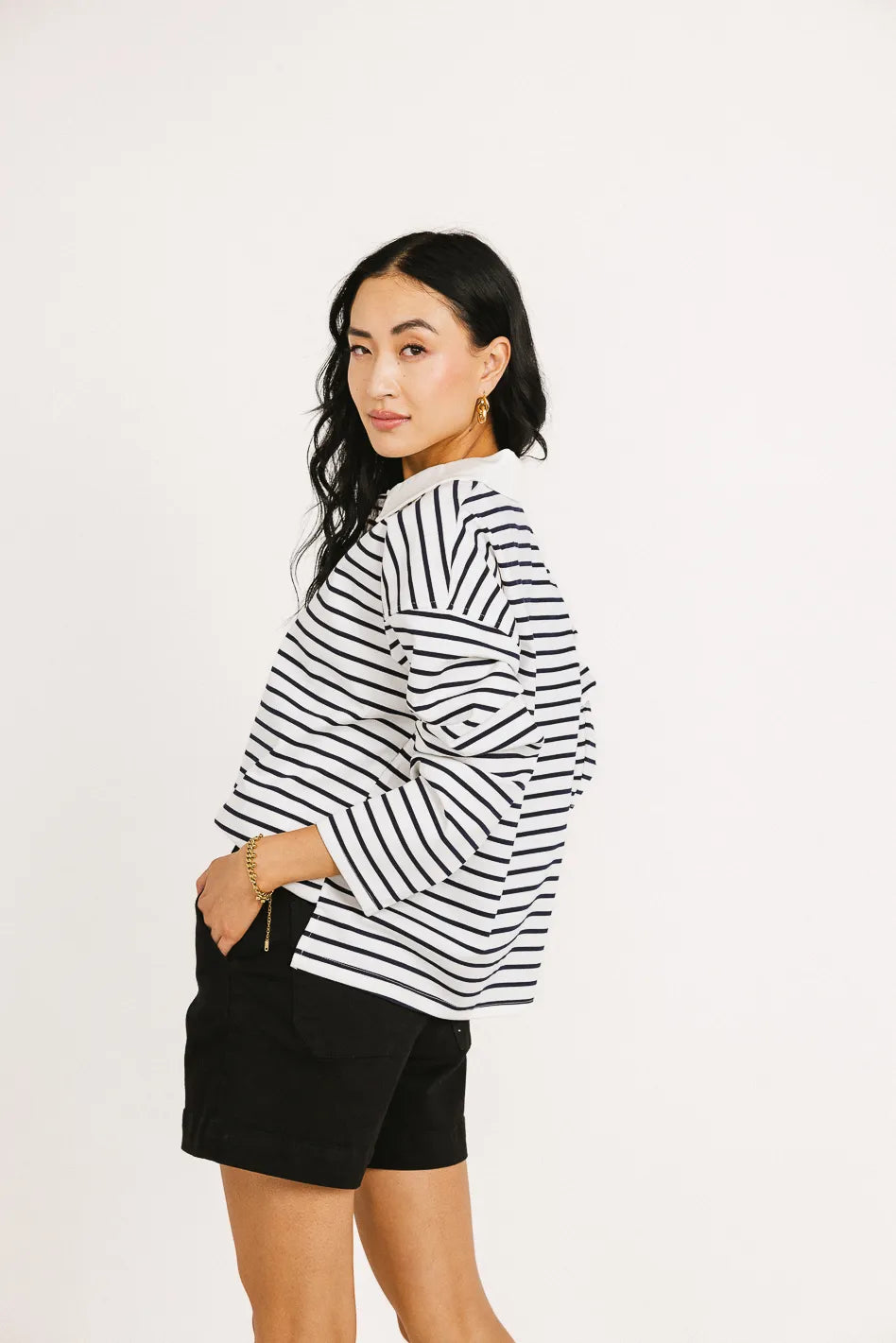 Layla Collared Striped Top FINAL SALE