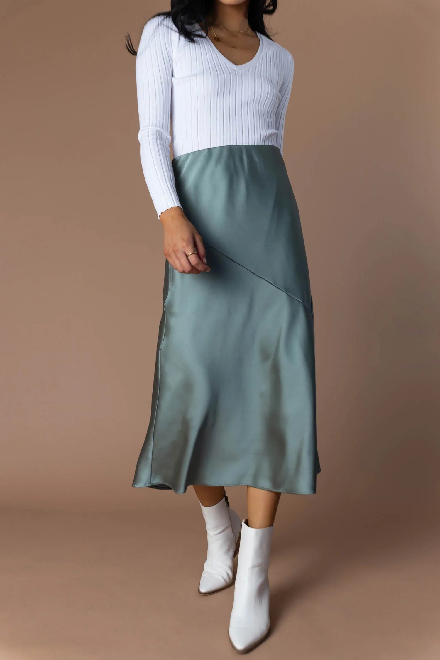 Zada Midi Skirt in Sage FINAL SALE