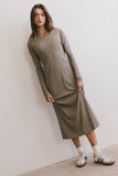 Hollis Ribbed Dress in Olive FINAL SALE
