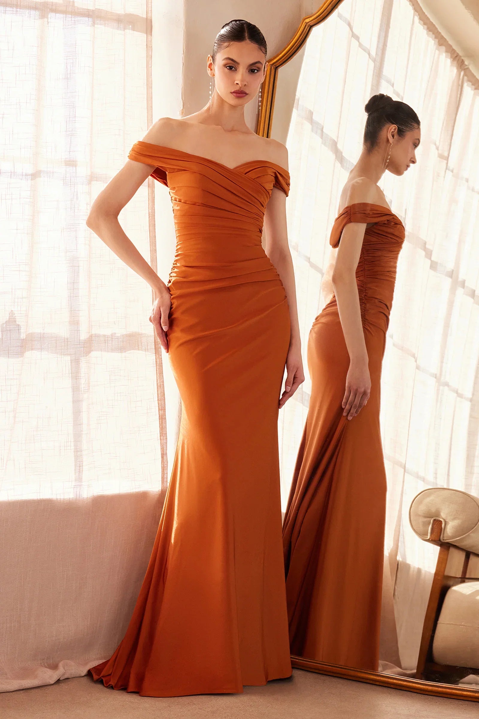Tinsley Gown Stretch Off the Shoulder Dress