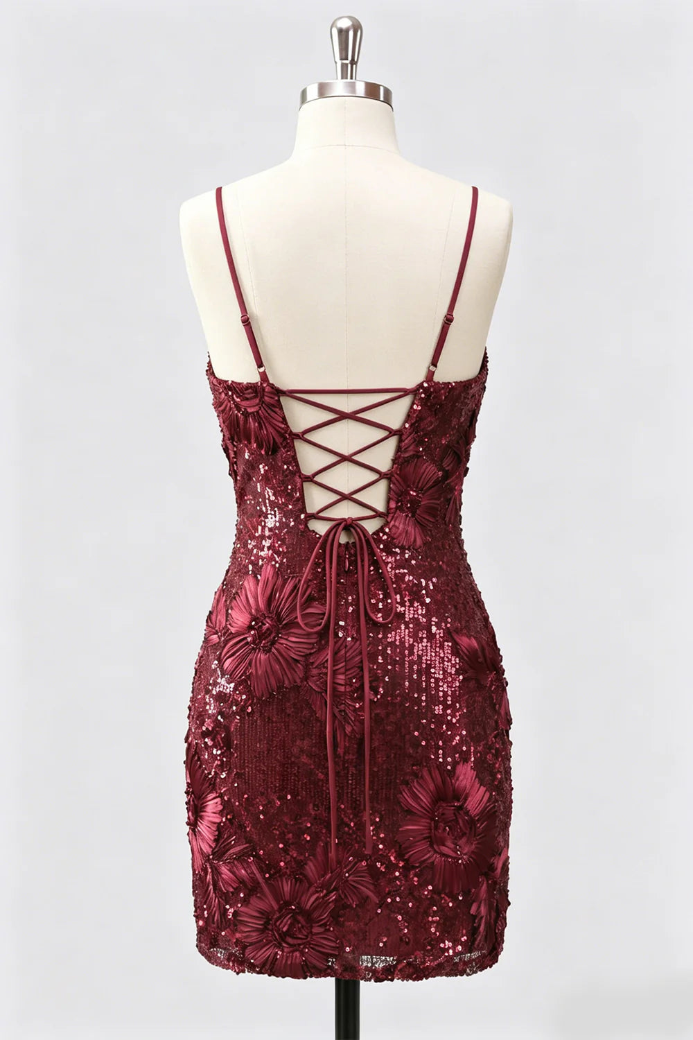 Sequin Bodycon Spaghetti Straps Dark Green Homecoming Dress