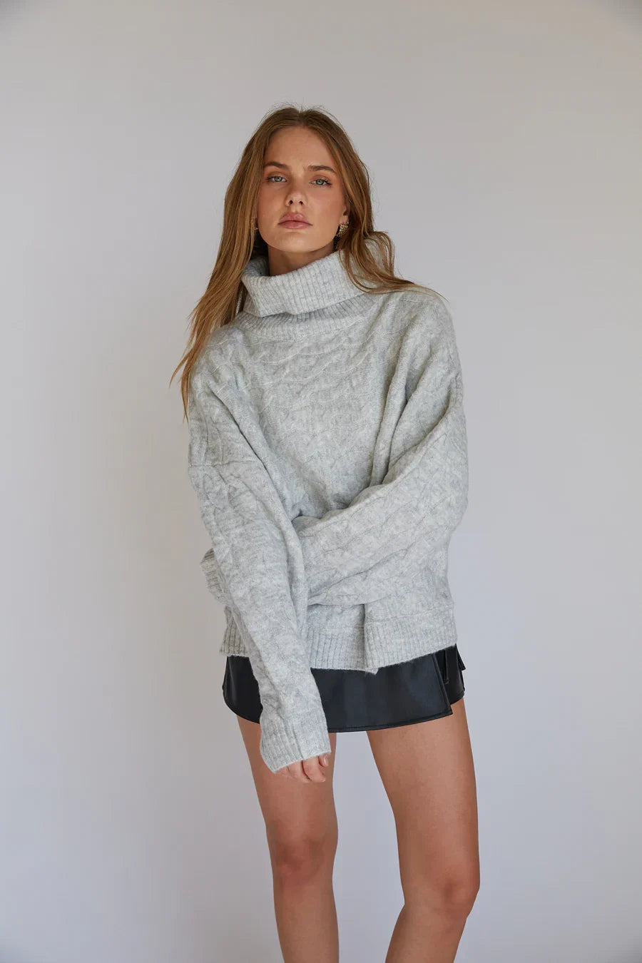August Cable Knit Turtleneck Sweater