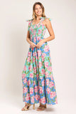 PASTEL GLOW FLORAL MAXI DRESS