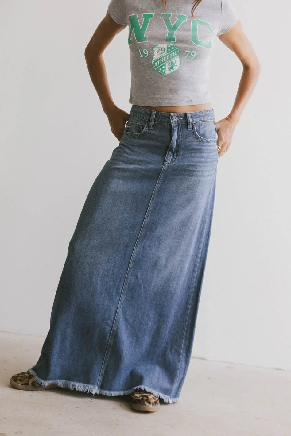 Heather Denim Maxi Skirt FINAL SALE