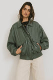 Call Me Back Vegan Jacket in Olive FINAL SALE