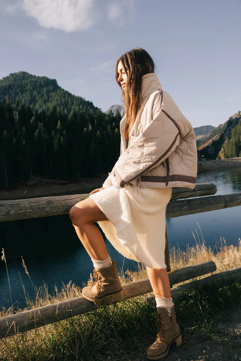 Junia Quilted Jacket in Beige FINAL SALE