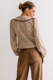 Brenna Gingham Blouse in Mocha FINAL SALE