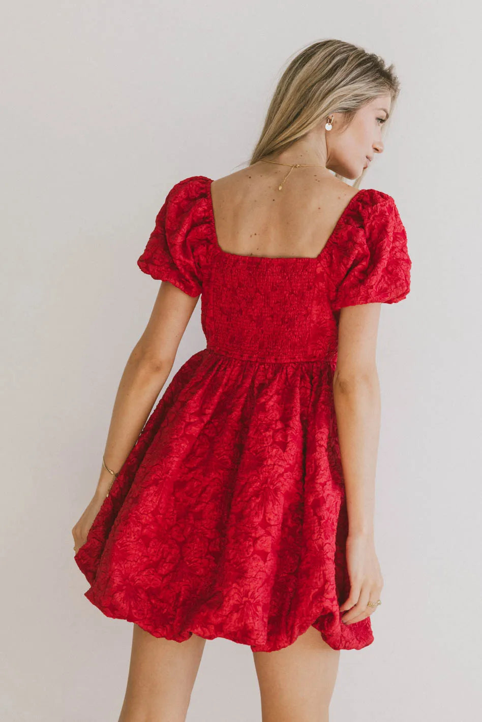 Aisling Bubble Mini Dress in Red FINAL SALE