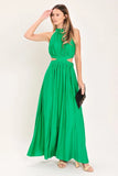 HALTER MAXI DRESS WITH SIDE CUT OUTS