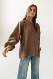 Trace Waffle Knit Top in Mocha
