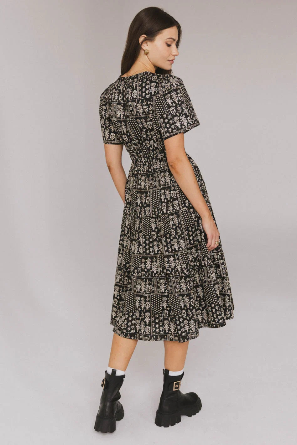 Sandra Smocked Waist Midi Dress FINAL SALE