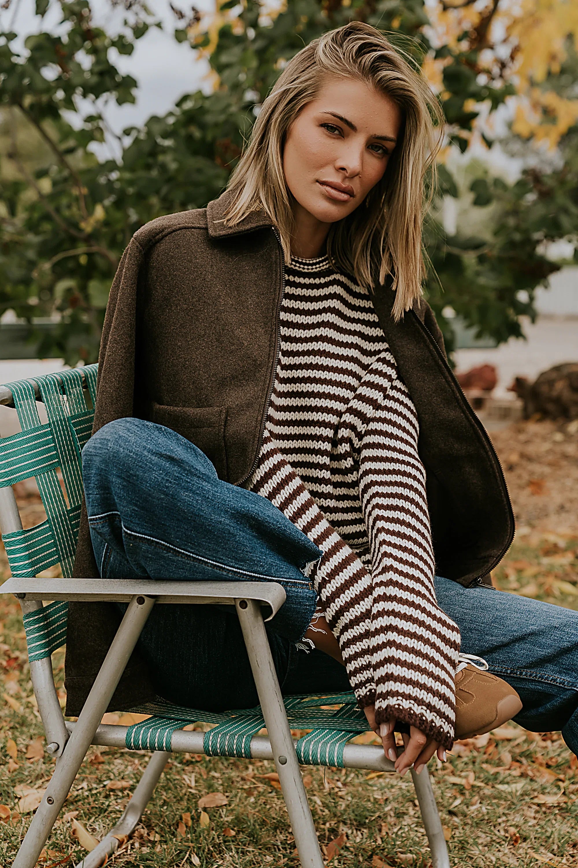 Juniper Collared Jacket in Brown FINAL SALE