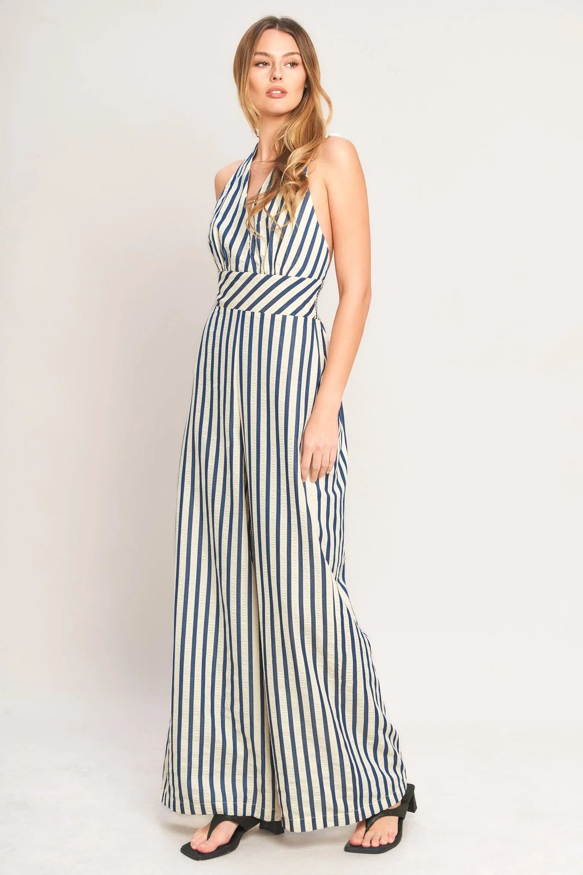 NAUTICAL BREEZE STRIPE JUMPSUIT