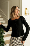 Kandice Waffle Knit Top in Black FINAL SALE