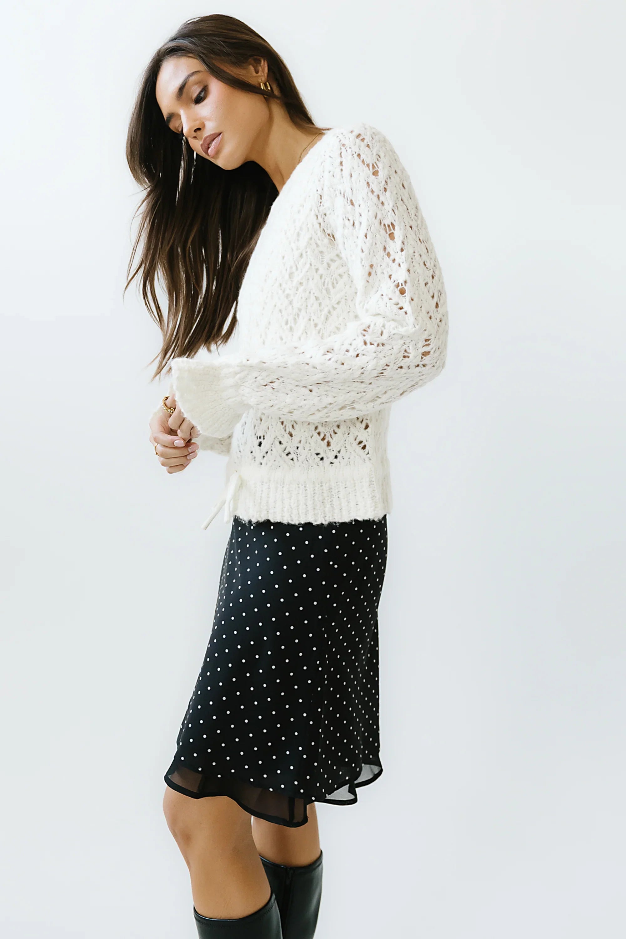 Kennedy Polka Dot Skirt in Black