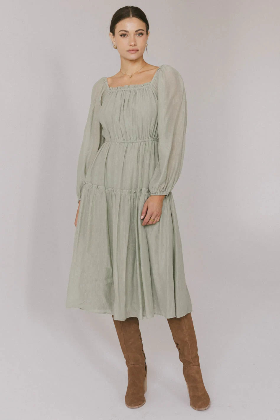 Finnian Midi Dress in Sage FINAL SALE