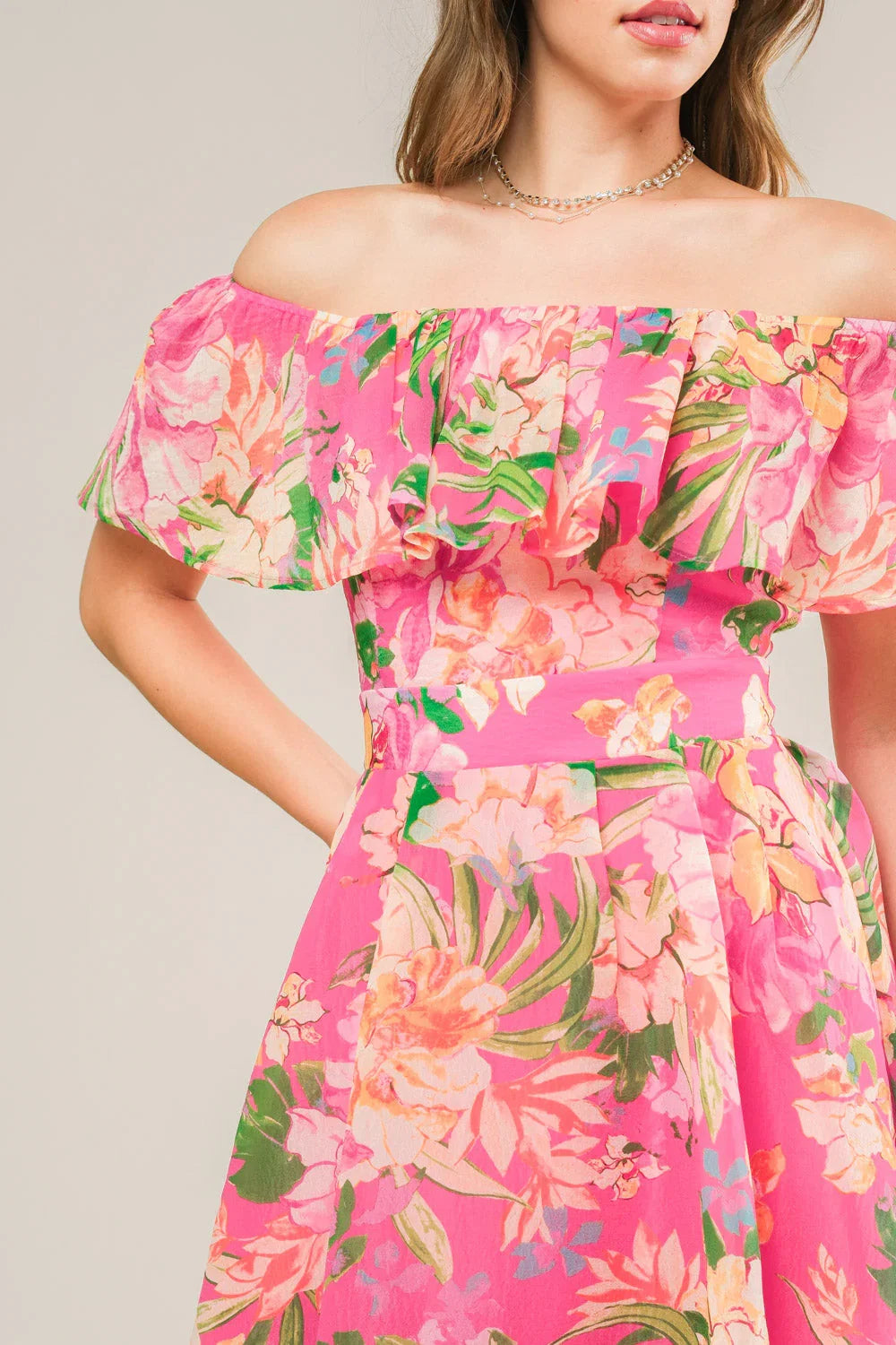 HAPPIEST HERE PINK MIDI DRESS