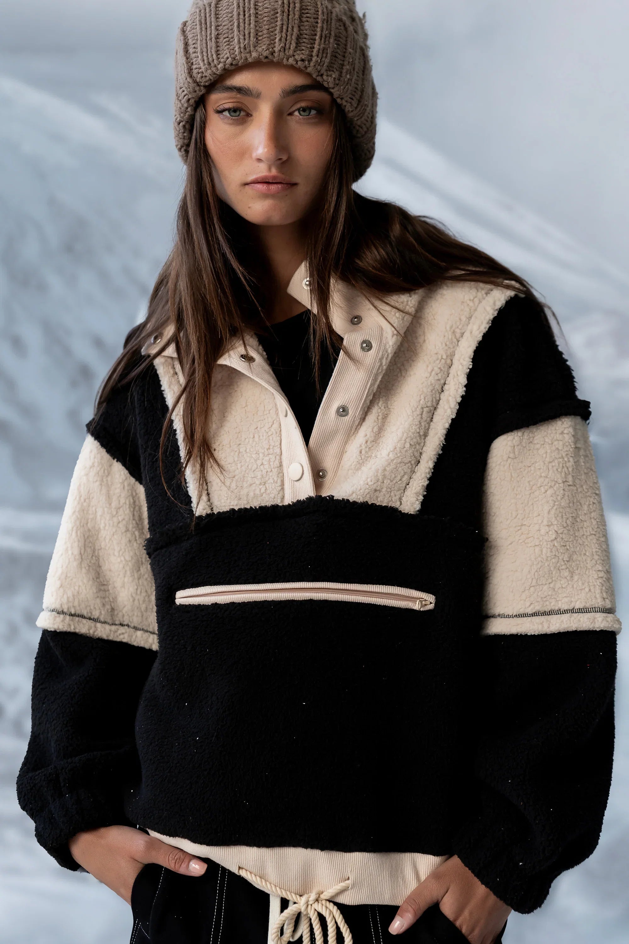 Maria Oversized Sherpa Jacket in Cream FINAL SALE