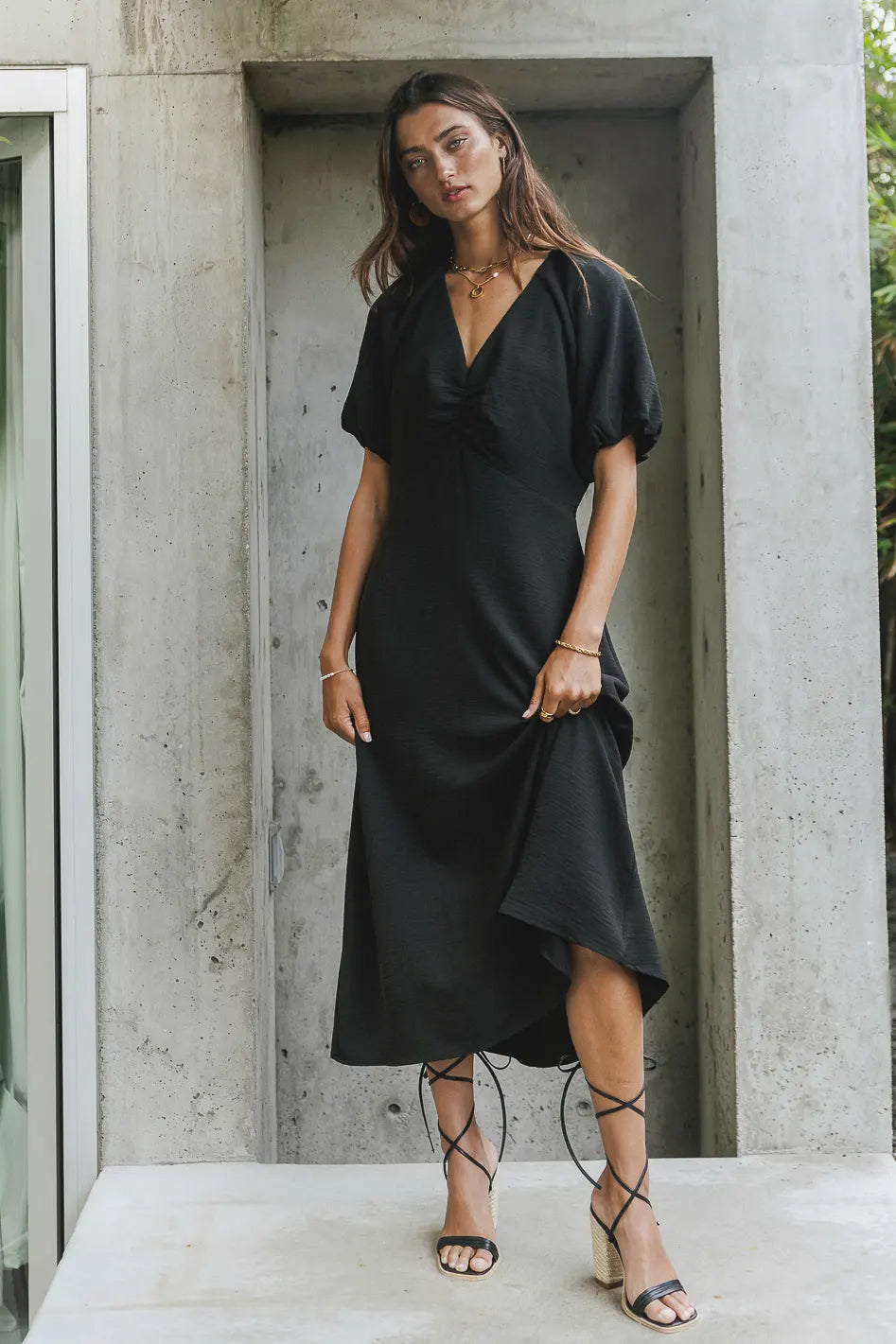 Maeve Midi Dress in Black FINAL SALE