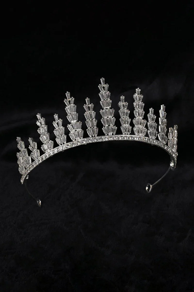 Silver Crystal Tiara For Women