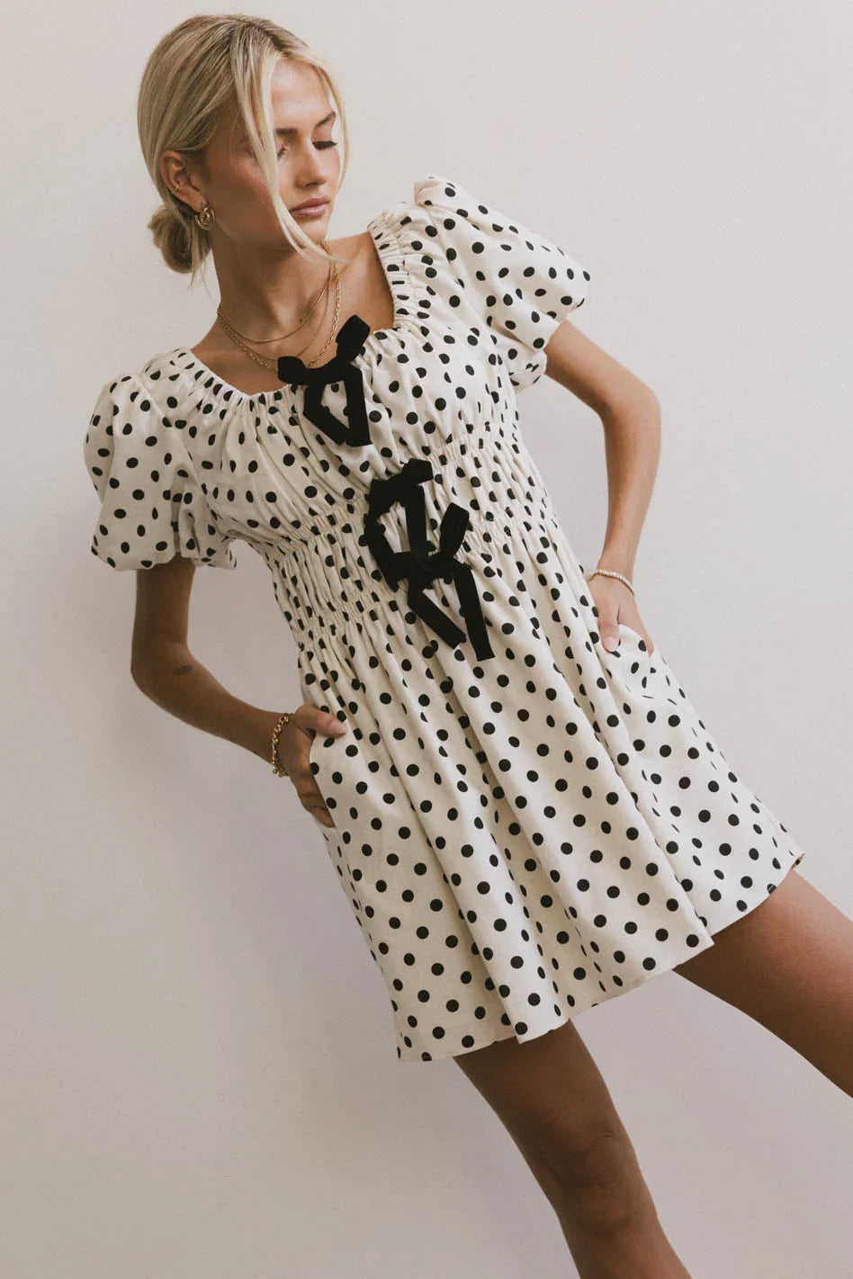 The Velveteen Bow Mini Dress FINAL SALE