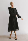 Andee Embroidered Midi Dress in Black FINAL SALE