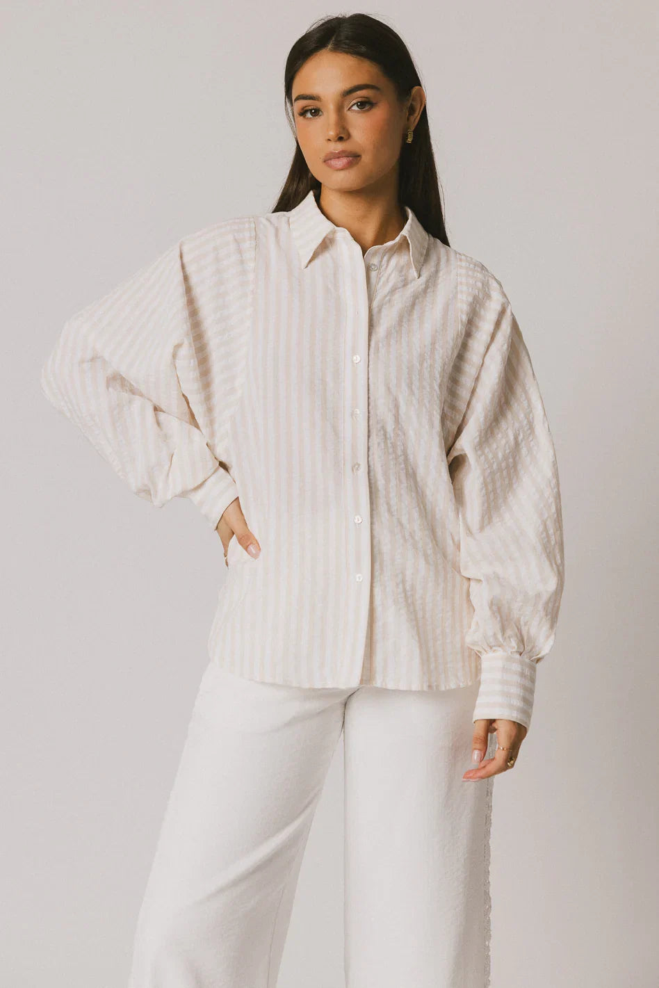 Winifred Button Up in Natural FINAL SALE